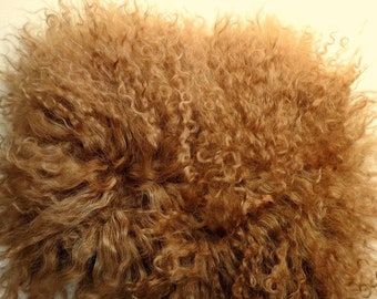 Dirty Blond Tibetan Lamb Doll Hair 4x4 Mongolian Mohair Curly for Wigs Blonde