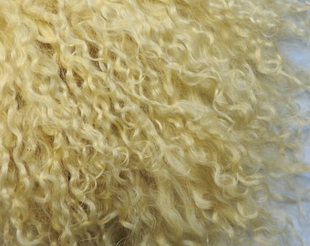 Blond Tibetan Lamb Mohair: Doll Hair, Wigs, Rerooting 4 x 9"