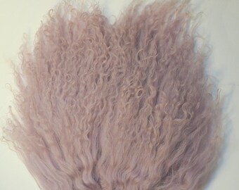 M00325-Short MOREZMORE Tibetan Lamb Fur WINE PURPLE 4x4 Doll Puppet Hair