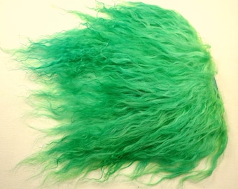 Tibetan Lamb Mohair Wool Doll Hair, Wigs, Rerooting  5 x 4" Grass Green