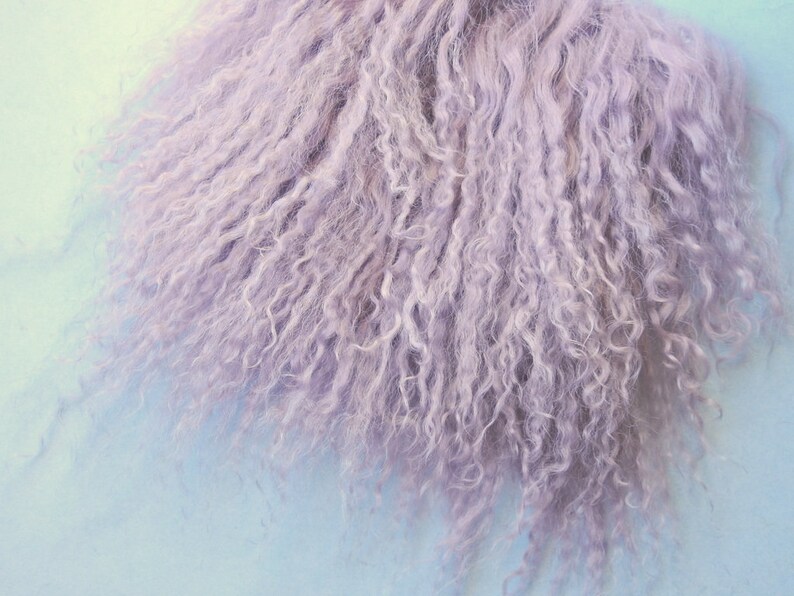 Tibetan Lamb Lambskin Mongolian Fur 6 /" x 6 /" OOAK Doll Baby Hair Wig BJD Fairy