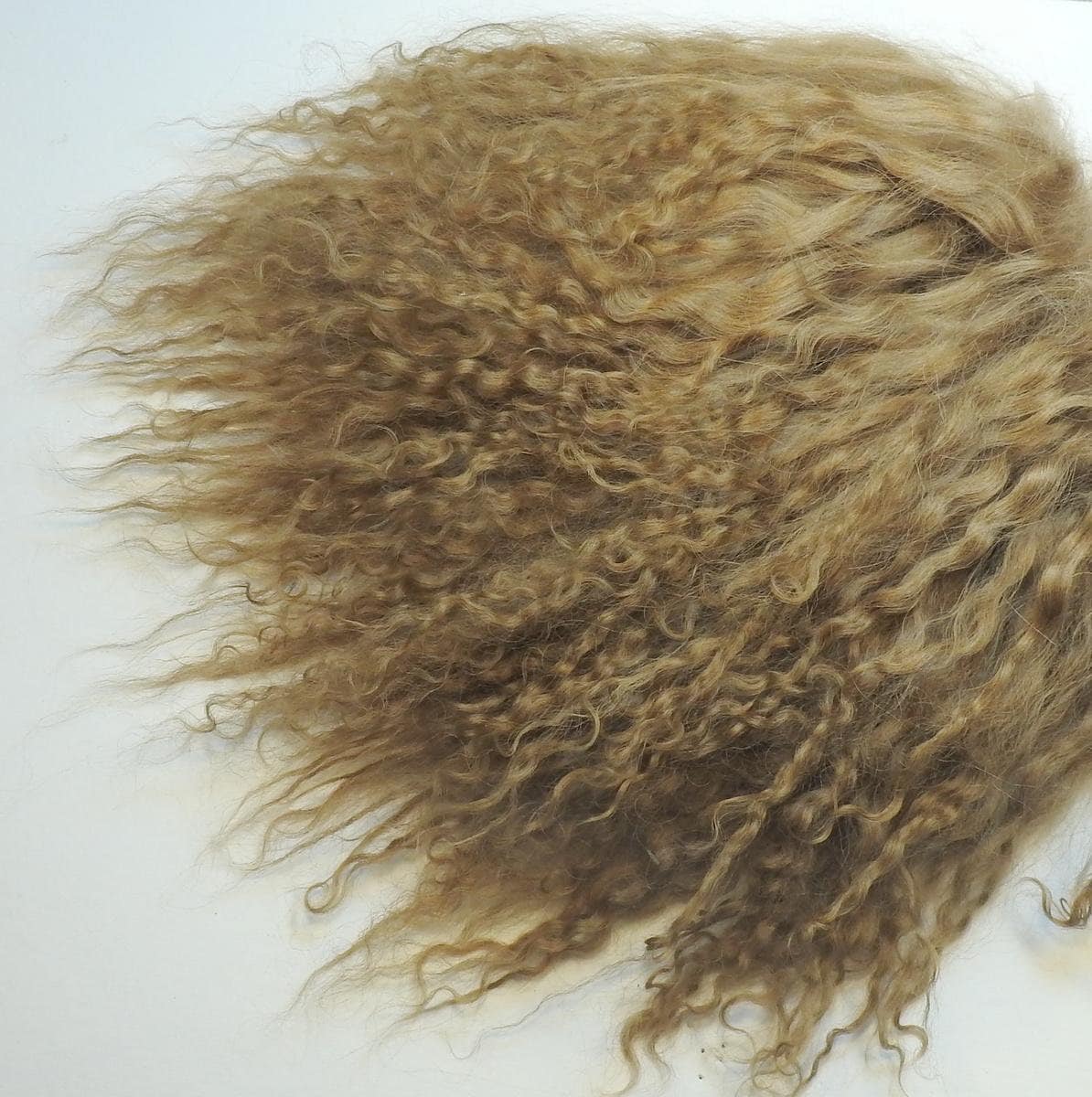 Tibetan Lamb Mohair Light Brown 6 x 6" Mongolian Wool Sheepskin for Doll Wigs Reroot