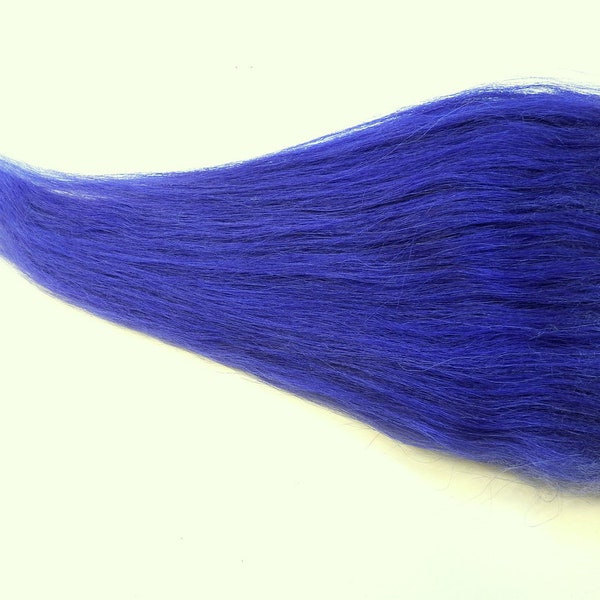 Troll Doll Hair Wig Replacement OOAK Custom Genuine Icelandic Sheepskin Mohair 3 x 3" Blueberry