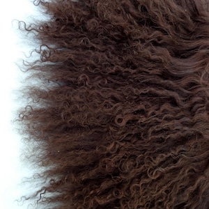 Dark Espresso Tibetan Lamb Mohair: Doll Hair Wig Reroot (5-1/2 x 9&quot;)