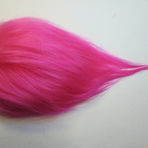 Troll Doll Hair Wig Replacement Icelandic Mohair  3 x 3" Hot Pink