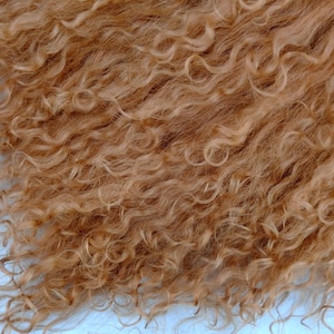 Tibetan Lamb Mohair: Ginger Brown Wool Sheepskin for Doll Wigs (6x7.25&quot;)