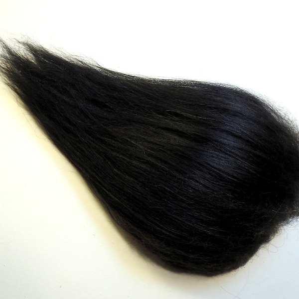 Troll Doll Hair Wig Replacement Icelandic Mohair 3 x 3" Jet Black