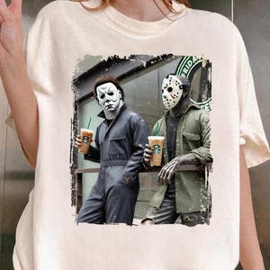 Michael Myers and Jason Shirt, Michael Myers Halloween Sweatshirt, Jason Voorhees TShirt, Horror Movie Shirt, Meme Halloween Sweatshirt