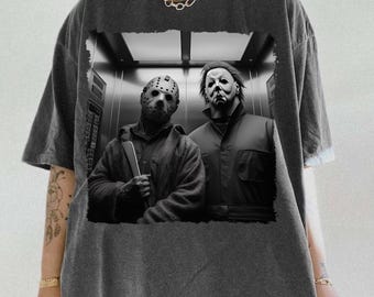 Michael Myers Jason Voorhees-tröja, skräckfilmströja, halloweentröja, Jason Voorhees-tröja, Michael Myers, meme-halloweentröja