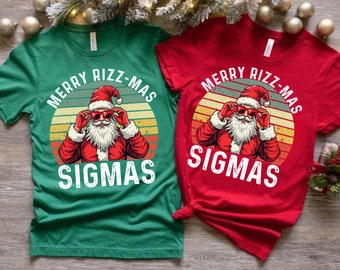 Rizzler Santa Claus Family Shirt, Merry Rizzmas Shirt , Rizz the Season, W Rizz Christmas Shirts, Rizzler Santa Claus Sweater