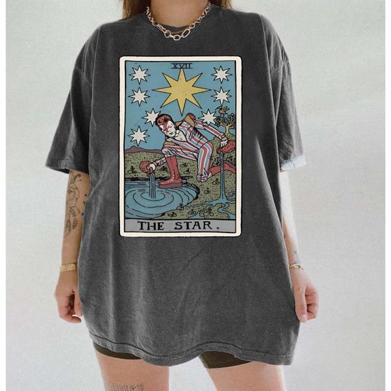 The StarMan Tarot Card Shirt, David Bowie Shirt, Vintage Tarot Shirt, Tarot Lover Gift, Concert Shirt, Old School Band Tee,  David Rock Band