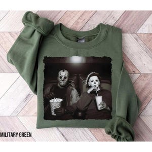 Michael Myers and Jason Shirt, Michael Myers Halloween Sweatshirt, Jason Voorhees TShirt, Horror Movie Shirt, Meme Halloween Sweatshirt