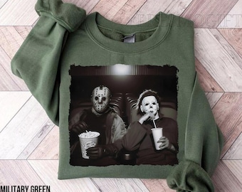 Michael Myers and Jason Shirt, Michael Myers Halloween Sweatshirt, Jason Voorhees TShirt, Horror Movie Shirt, Meme Halloween Sweatshirt