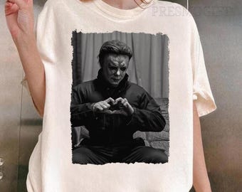 Michael Myers Herz Hände Shirt, Horrorfilm Halloween Sweatshirt, Freitag der 13. TShirt, Horrorfilm Shirt, Halloween Shirt