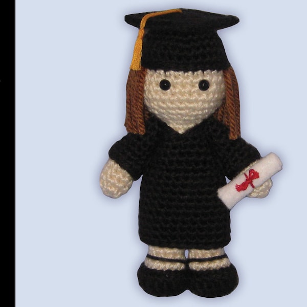 Patrón de Ganchillo - Amigurumi Niña Graduada