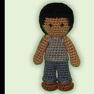 Crochet Pattern Amigurumi Wolf Boy Doll image 1