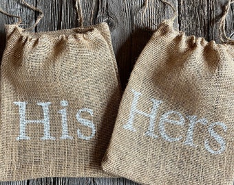 2 Burlap dollar dance bags, His and hers wedding bags, gifts for the couple