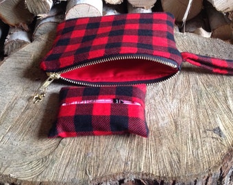 Buffalo Plaid Clutch Set, Gifts Under 30, Holiday Gift Idea For Her, Teenage Girl Gift, Birthday Gift, Christmas Gift, Modern Rustic Bag