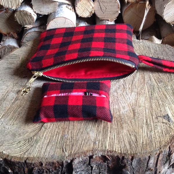 Buffalo Plaid Clutch Set, Gifts Under 30, Holiday Gift Idea For Her, Teenage Girl Gift, Birthday Gift, Christmas Gift, Modern Rustic Bag