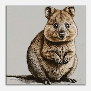 Quokka-print op canvas 20 x 20 cm | Quokka-cadeau | Australië: