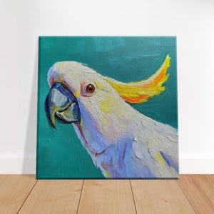 Portrait of a Cockatoo on Canvas | Cockatoo Australia | Gift | Art Print