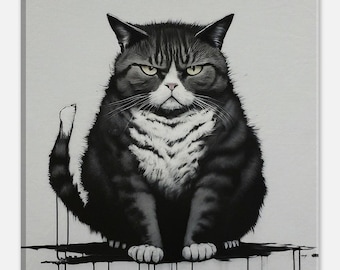 Grumpy Cat Art Print on Canvas (20x20 cm)