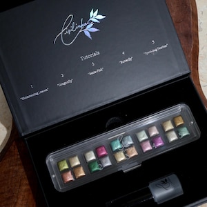 Volledige tutorialset: 20 sprankelende metallic aquarellen voor de Lisilinka-tutorials 1-5 incl. Boekje