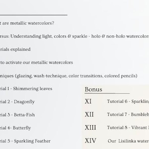 Contents in our booklet