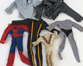 Various Vintage Action Figure Clothing Collection - Spiderman - Batman - Evil Knievil - GI Joe