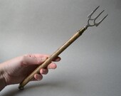 Antique Brass Telescoping , adjustable Toasting Fork , up to 23.5 inches long