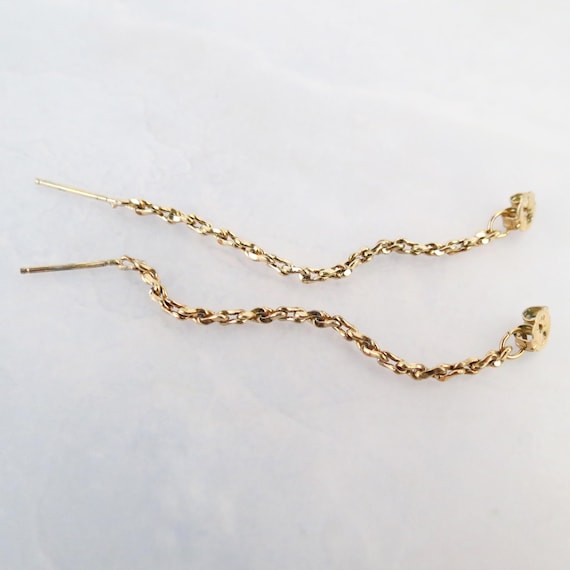 Gold filled chain seamless loop dangle vintage po… - image 4