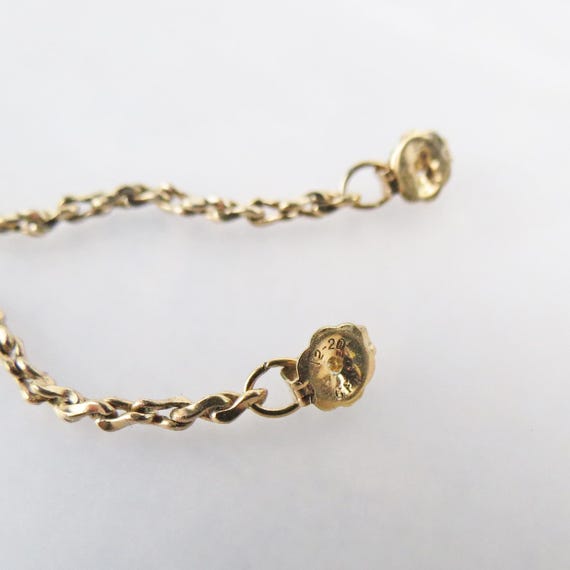 Gold filled chain seamless loop dangle vintage po… - image 7