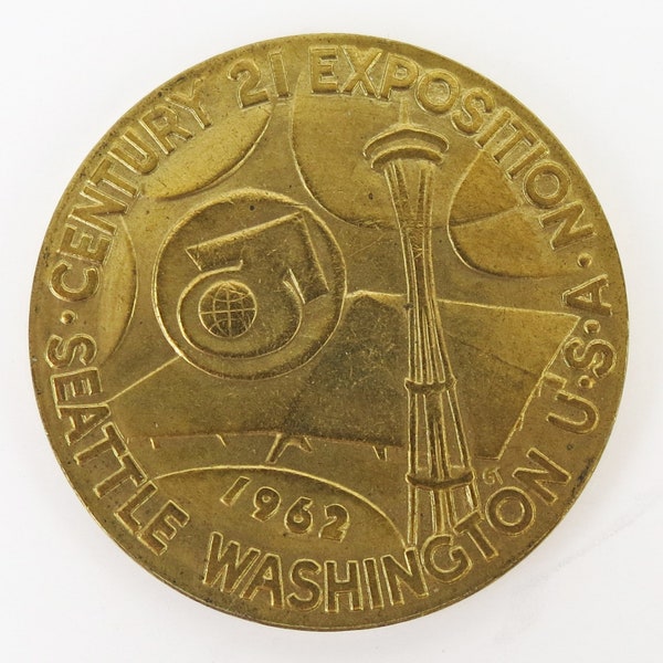 1962 Century 21 Exposition Seattle World's Fair atomic Space age commemorative medal