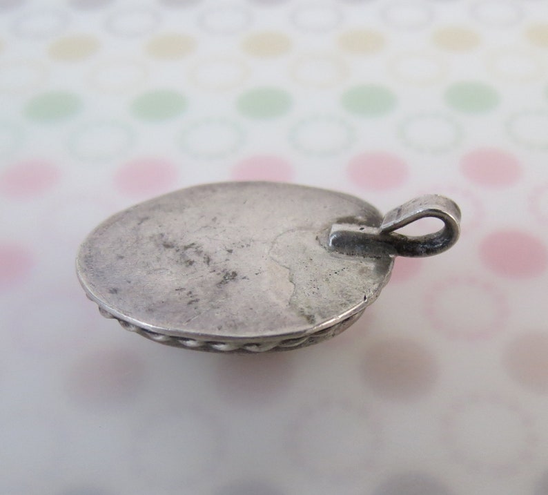 Vintage green brown turquoise sterling silver Navajo Native American pendant