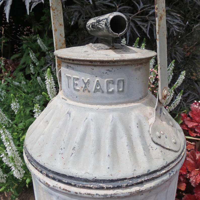 Vintage Texaco Embossed 5 Gallon Galvanized Oil Can - Etsy