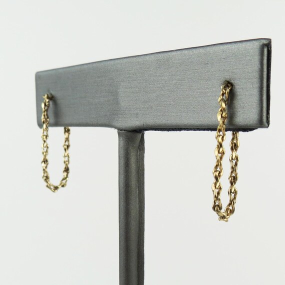 Gold filled chain seamless loop dangle vintage po… - image 1