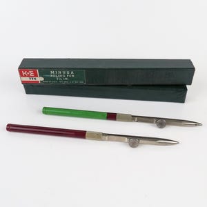 Pair of Keuffel Esser Ruling Pens Drafting Engineering Tools in Box
