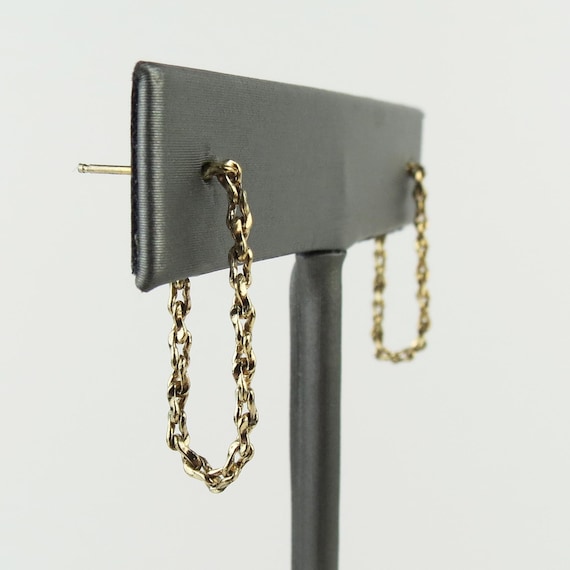 Gold filled chain seamless loop dangle vintage po… - image 5