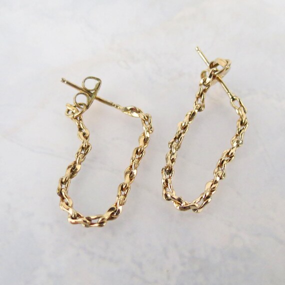 Gold filled chain seamless loop dangle vintage po… - image 9