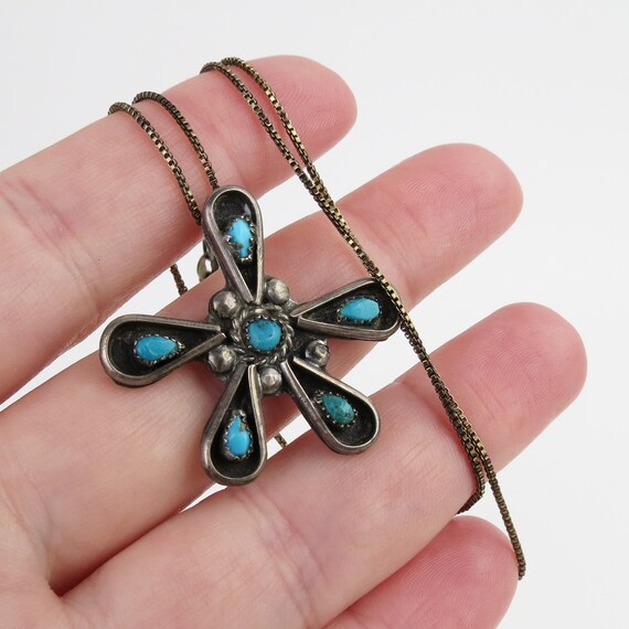 Vintage Native American sterling silver turquoise… - image 10