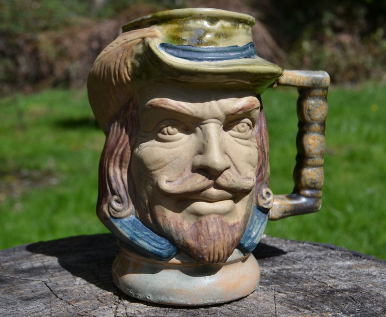 Antique Ceramic Face Mug Etsy