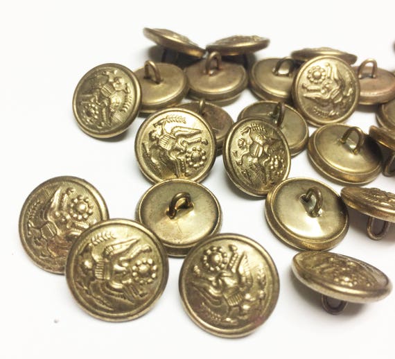 Lot of 26 Vintage Brass Buttons Great Seal of the U.S. Etsy