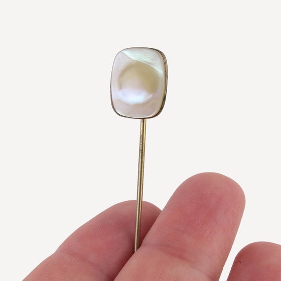 Vintage gold filled mother of pearl stick or tie … - image 9