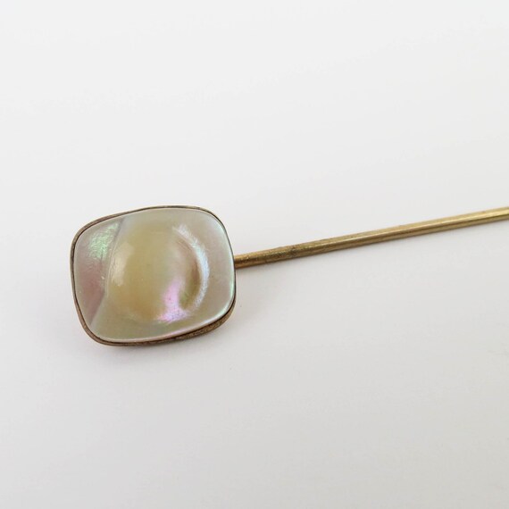 Vintage gold filled mother of pearl stick or tie … - image 4