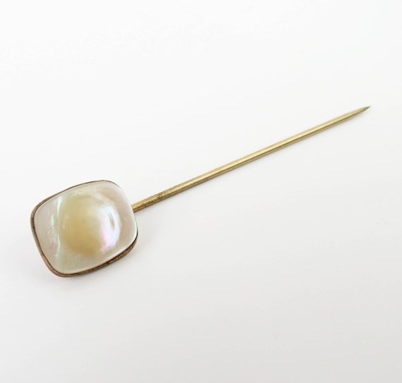 Vintage gold filled mother of pearl stick or tie … - image 2