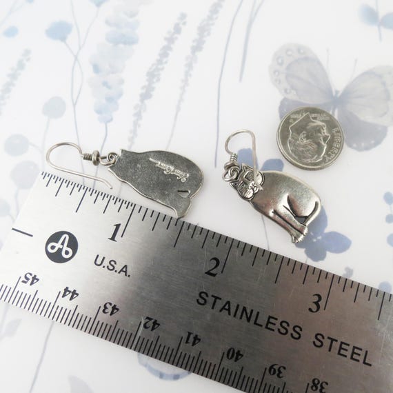 Laurel Burch Cat silver colored dangle earrings - image 8