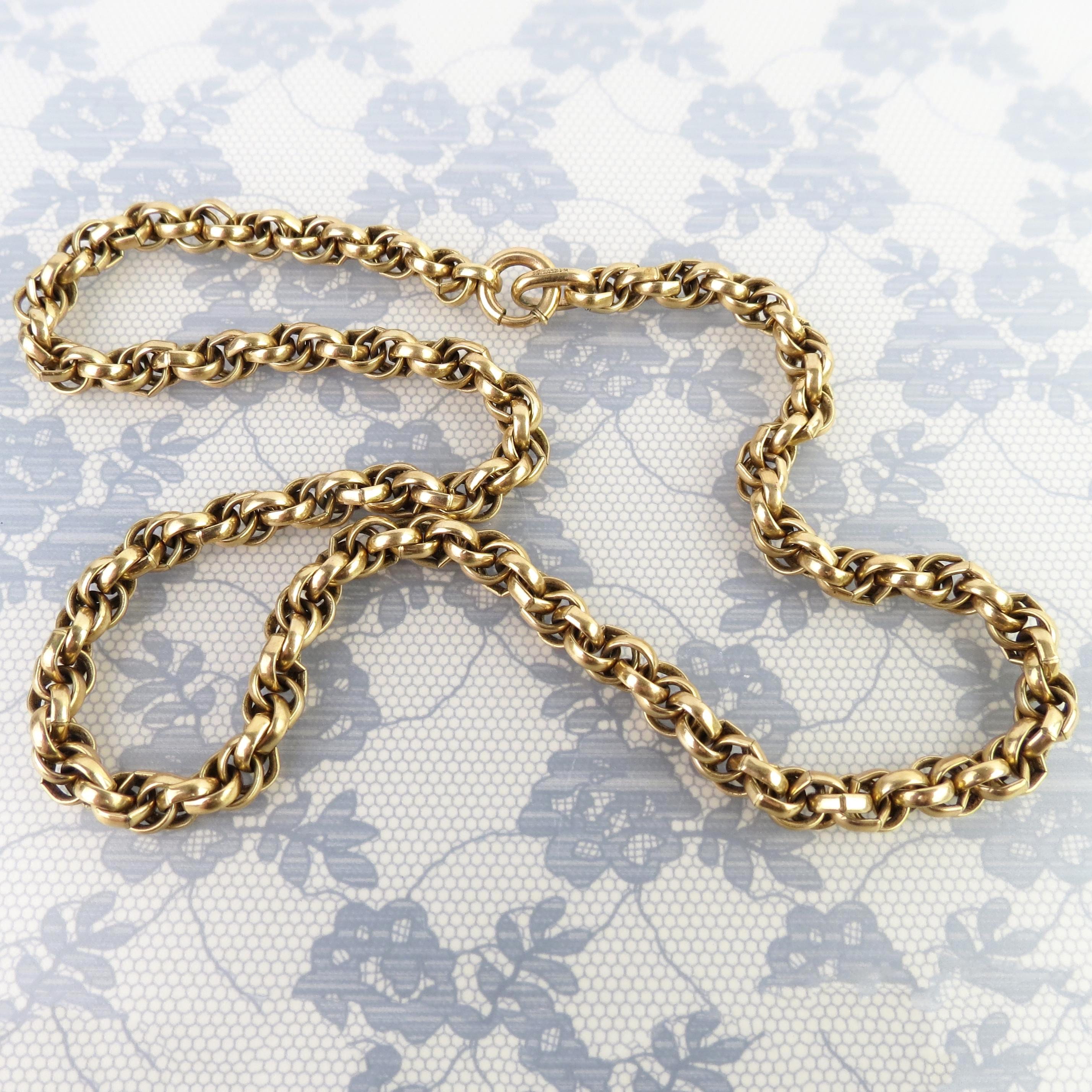 Thick Vintage Krementz Heavy Gold Plated Rope Chain Choker