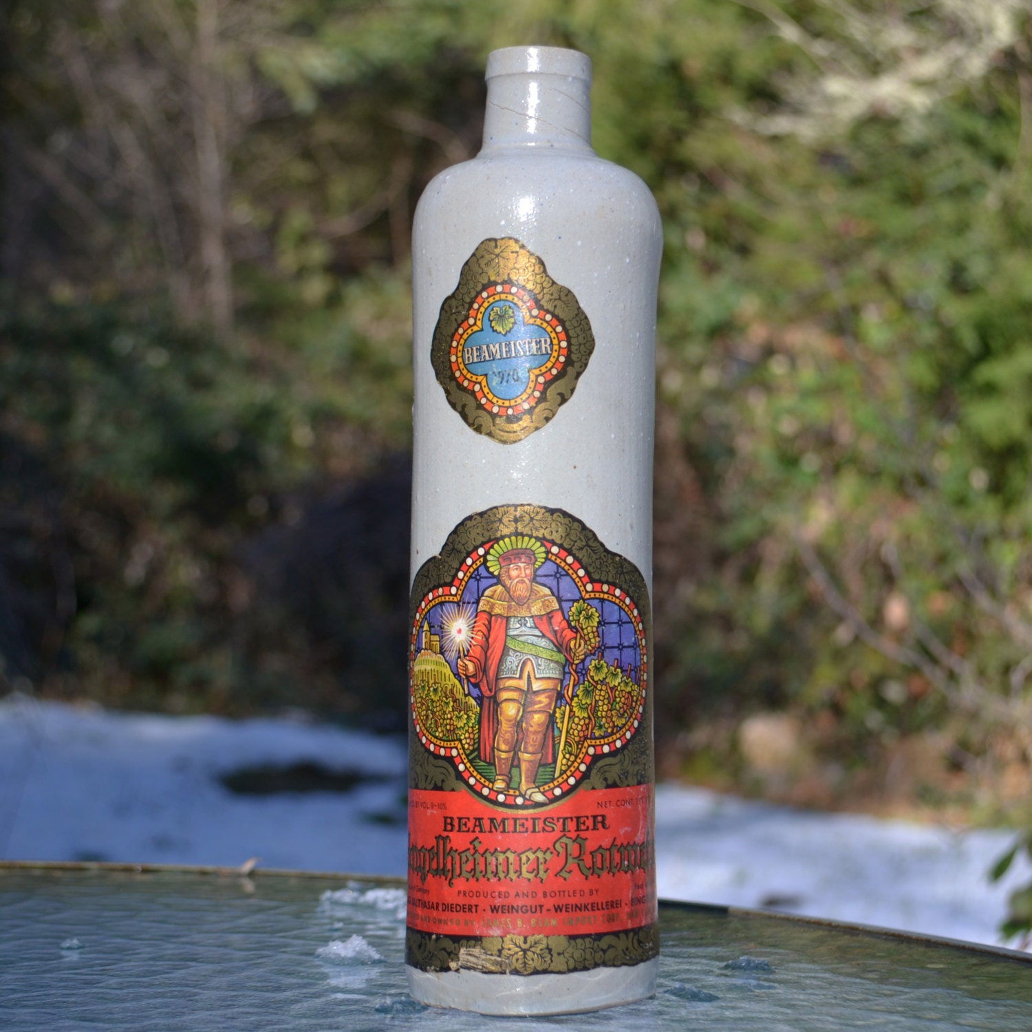 Vintage 1970 Beameister Ceramic Wine Bottle Etsy