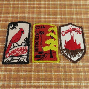 Lot of three 1967 to 1970 BSA Boy Scouts of America vintage Camporee badge Patches