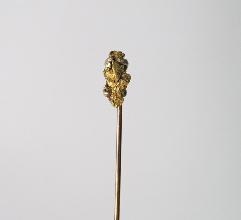 Vintage solid 22k - 24 karat gold nugget shops on stick pin or tie pin